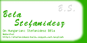 bela stefanidesz business card